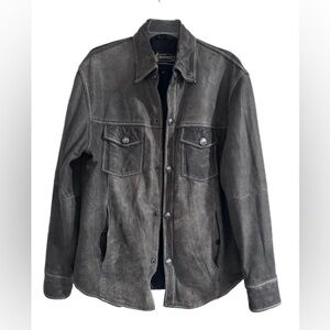 XElement Men's Gray Leather Jacket
